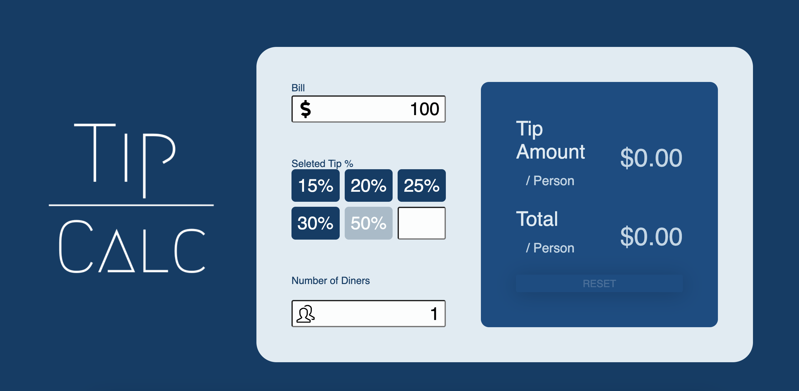TipCalc: React + Vite Tip Calculator